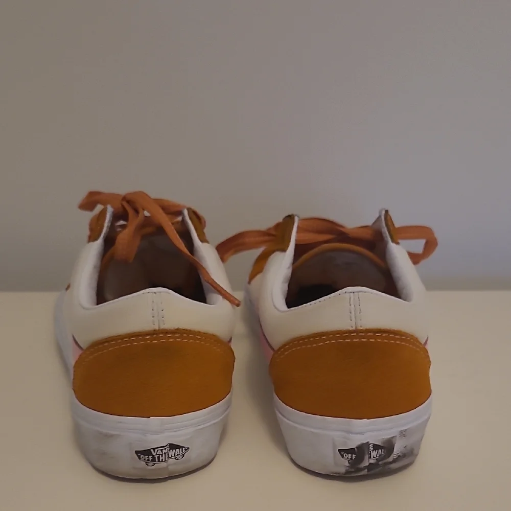 Vans Women's White, Orange, and Pink Sneakers - Picture 7 of 12